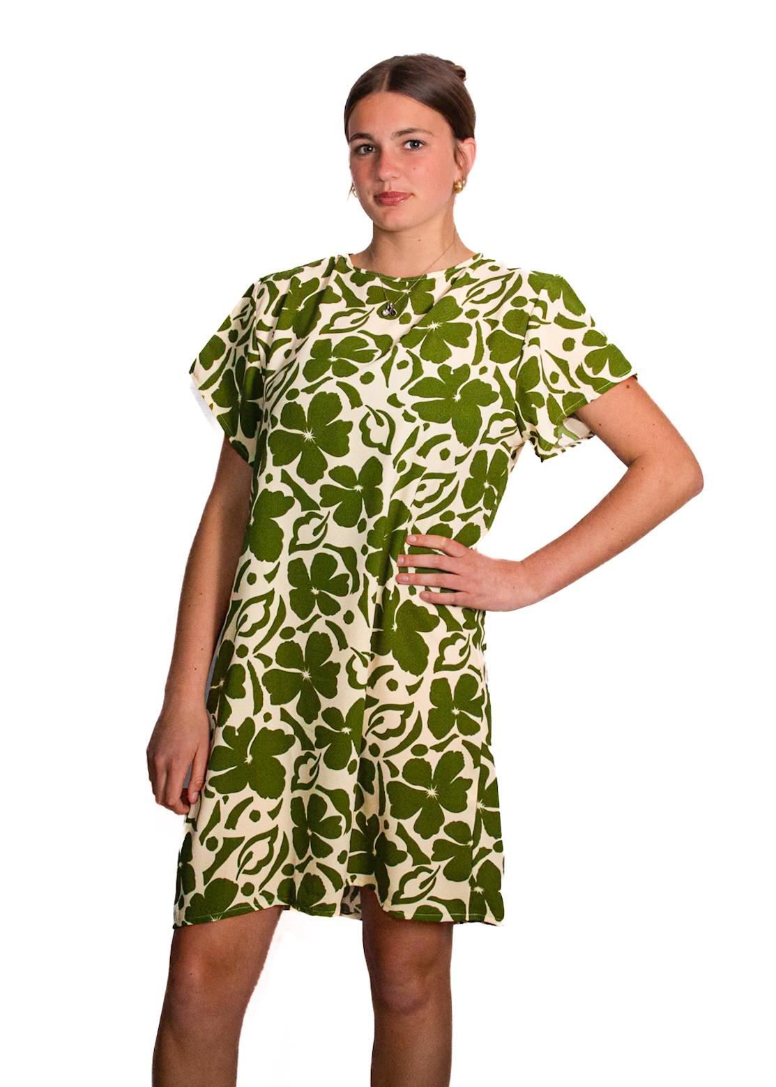 Andrea Green Floral Dress