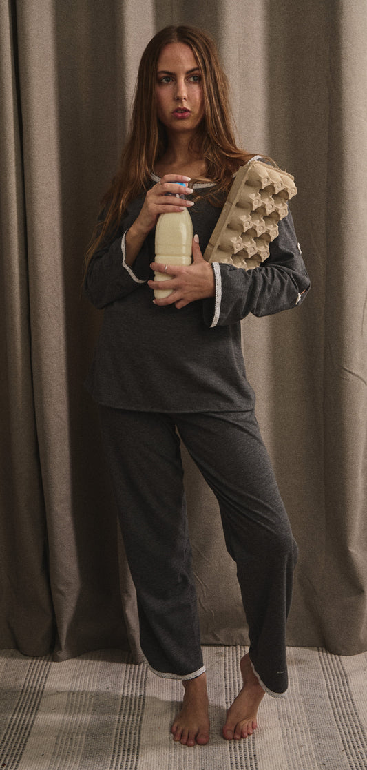 Grey Cotton Knit Kelly Pyjamas